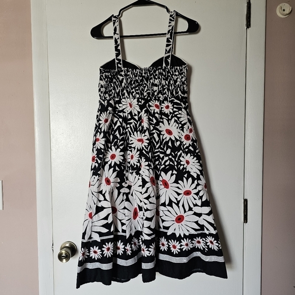 Y2k R&K cotton blend floral lined cups smocked back babydoll knee sundress - Picture 7 of 11